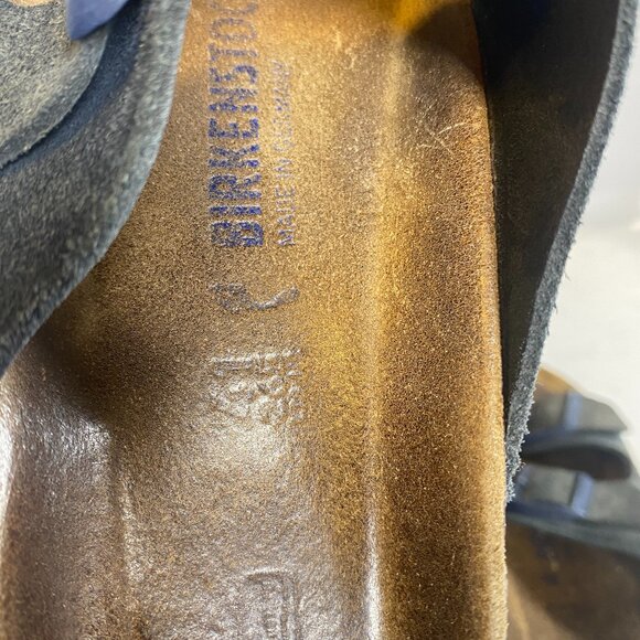 Birkenstock Arizona Soft Footbed Moroccan Blue Suede Sandal Ladies 41 - Picture 6 of 7